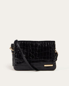 Mari Small Crossbody, Black Croco Handbags dear-frances 