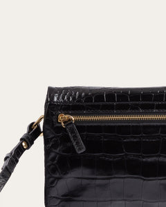 Mari Small Crossbody, Black Croco Handbags dear-frances 