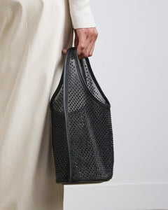 Small Mesh Sacchetto, Black Crystal Handbags dear-frances 
